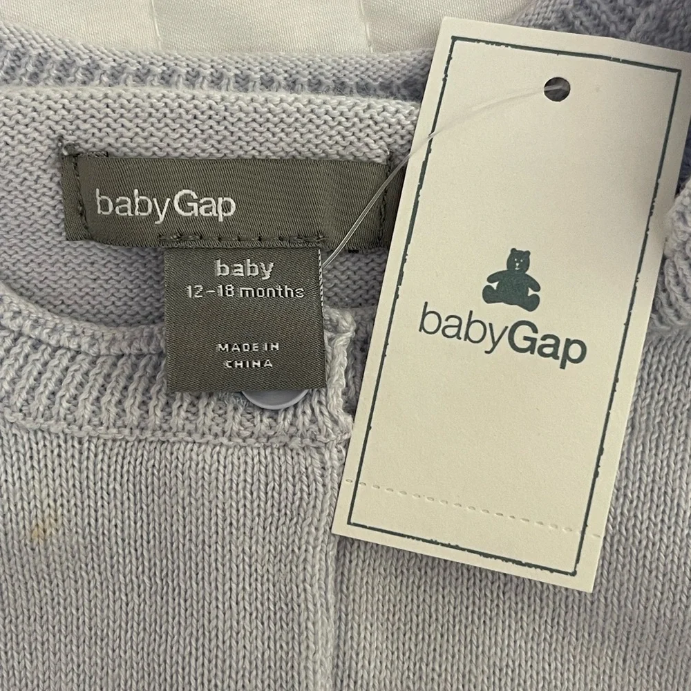 GAP Baby Girl Light Blue  Knit Sweater size 12-18 months Eastern  100% Cotton